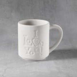 Ceramic Bisque I Love You Mug - Case of 6 Ceramic Bisque I Love You Mug - Case of 6